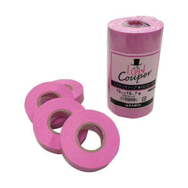 (まとめ) カモ井加工紙 マスキングテープ 建築用 50mm×18m ピンク LUPINCOUPER-50 1パック(2巻) (×5セット) 5,578円