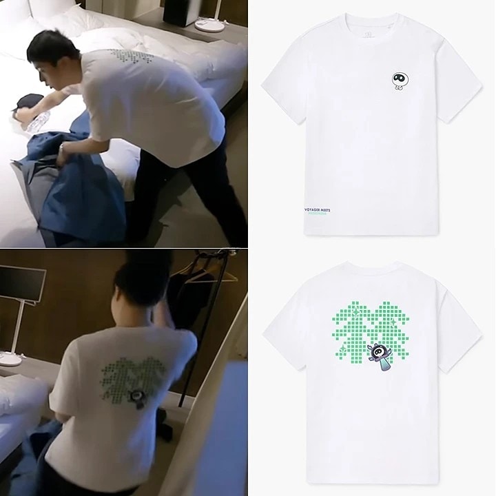 [BTSジン着用]KS X Wootteoレディース グラフィック半袖Tシャツ (白)