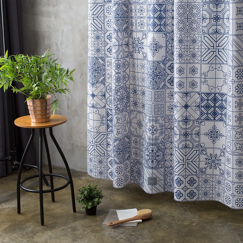 Moroccan Tile シャワーカーテン 100%韓国製造商品 デザインシャワーカーテン