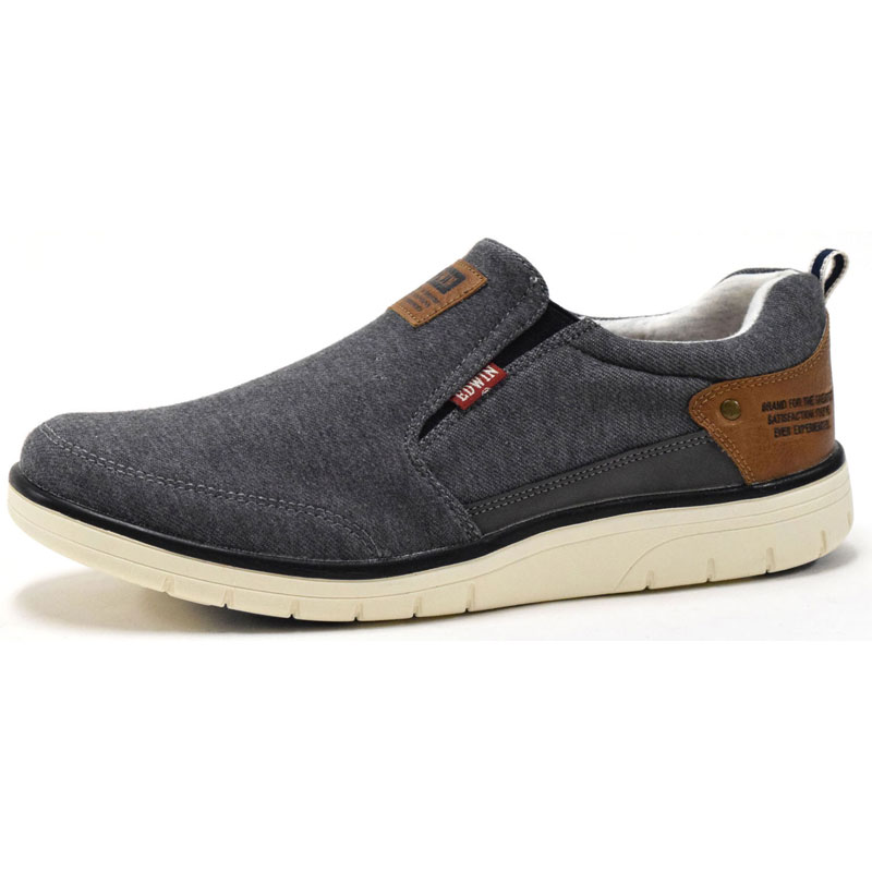 EDWIN(エドウィン) EDWIN ストレッチスリッポンスニーカー EDW-7644 カジュアル シューズ (edw7644-dgray)