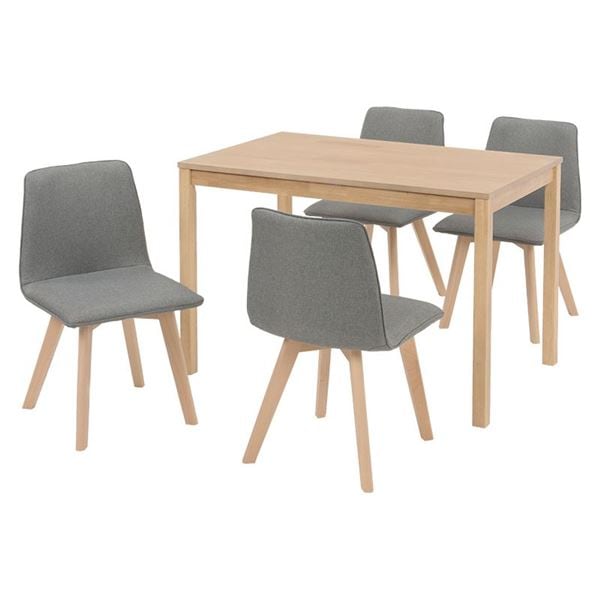 ダイニング 5点セット 約幅110cm ダイニングテーブル ナチュラル×1 ダイニングチェア グレー×4 組立品 リビング