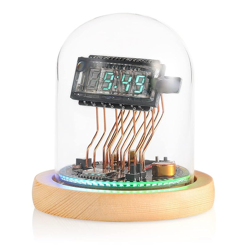ビンテージ VFD クロック WIFI RGB LED ホーム マントルピース & シェルフ クロック ニキシー管時計風 置き時計