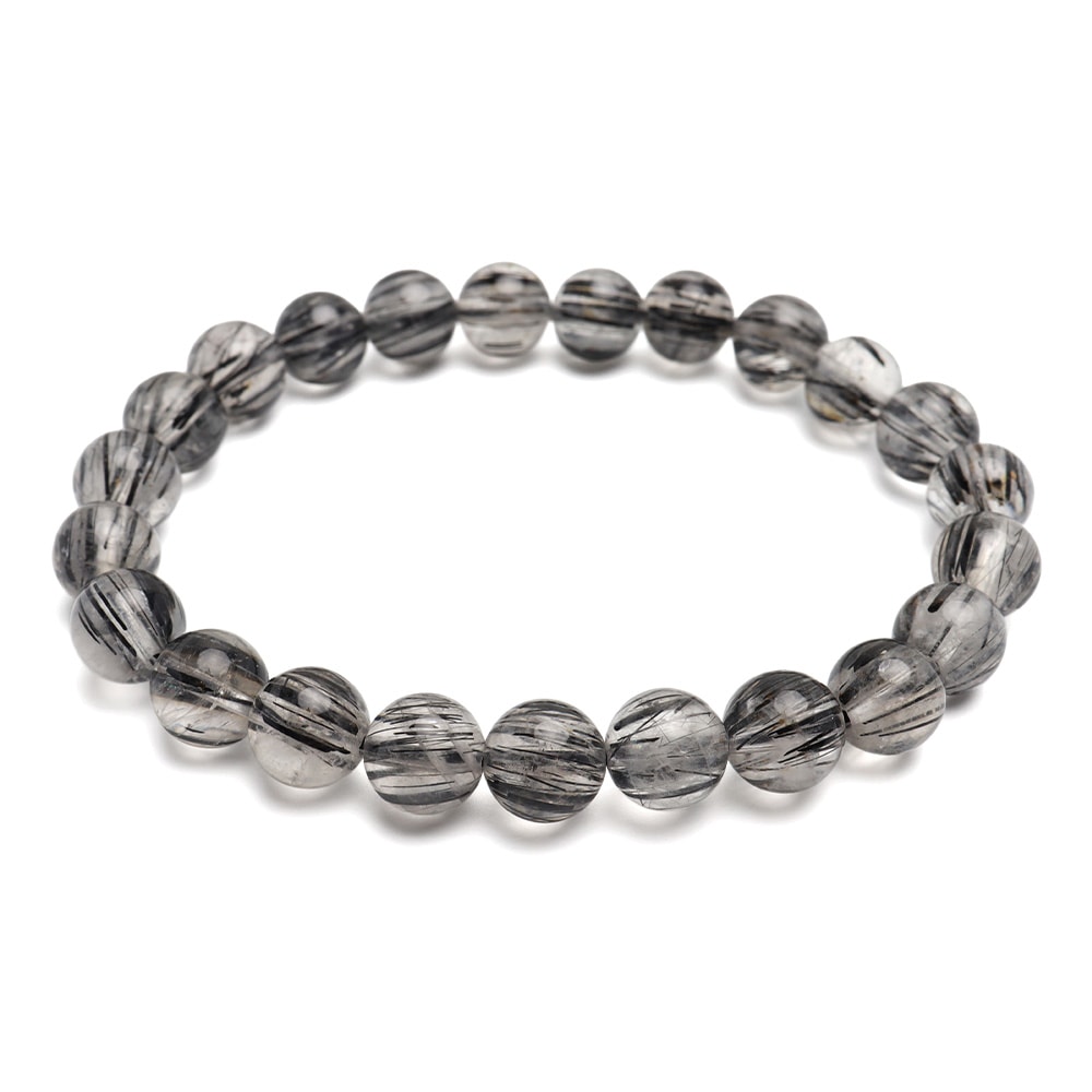 天然ブラックルチルクォーツブレス 8.5mm [b890-8mm]