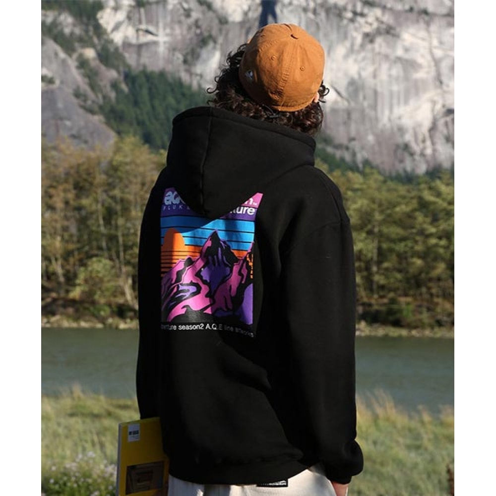 FLUKEレインボーサンセットフードTシャツブラックFHT2008-Z 6,894円