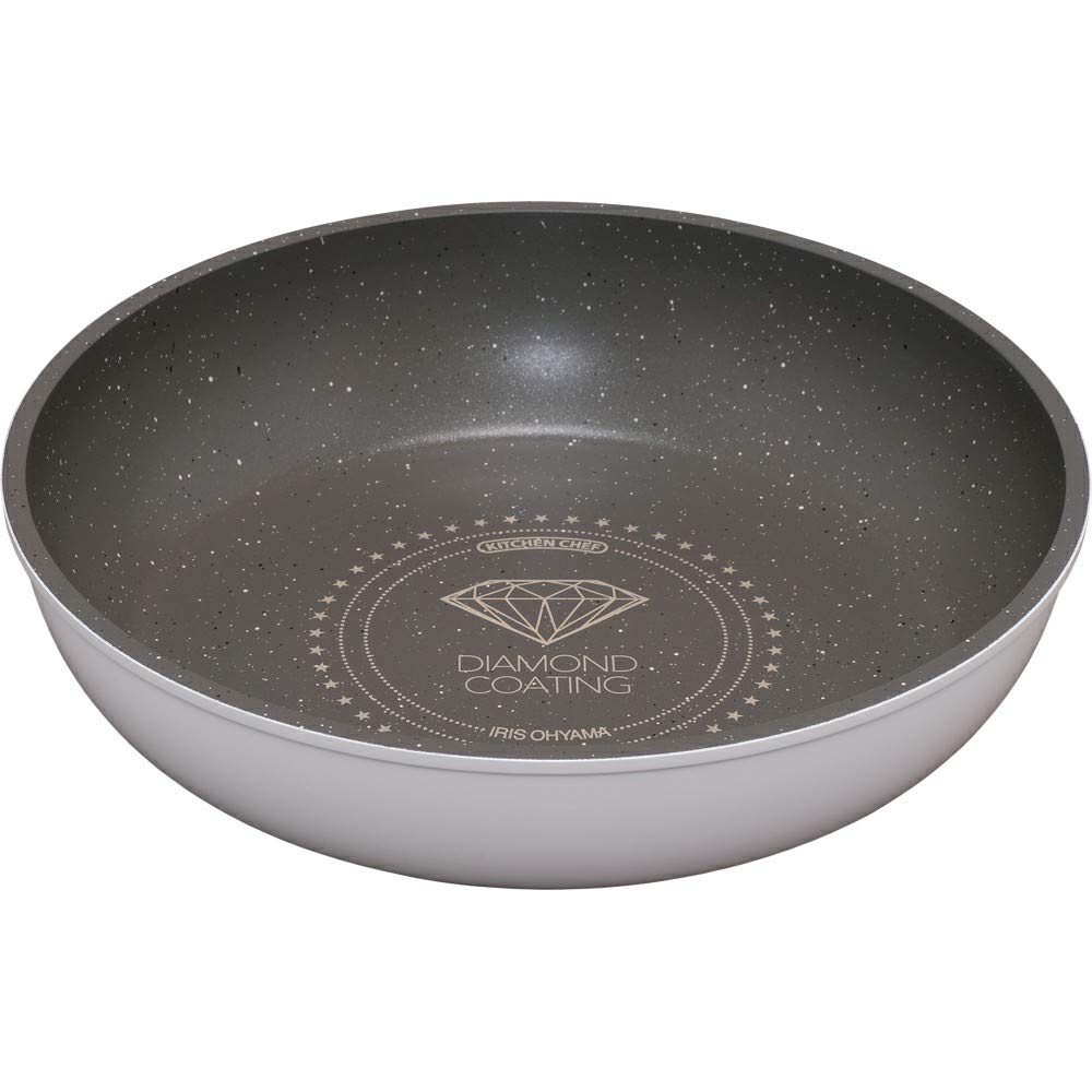 アイリスオーヤマ(IRIS OHYAMA) フライパン 26cm ガス火/IH対応 取っ手の取れる 軽量 ダイヤモンドコートパン ホワイト マーブル ISN-F26