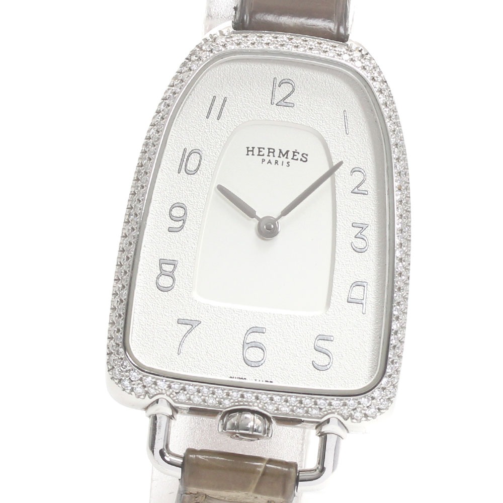 エルメス HERMES GA1.230 ギャロップ ドゥ エルメス ダイヤベゼル クォーツ レディース _876135【中古】
