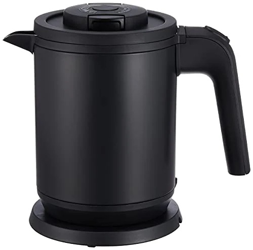 色：マットブラック タイガー魔法瓶(TIGER) 電気ケトル 湯沸かし ステンレス わく子 0.8L