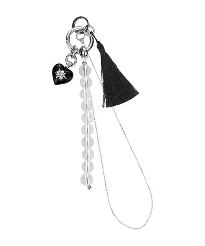NFF heritage heart keyring black ヘリテージハートキーリング ブラック 韓国雑貨 正規品 キーホルダー