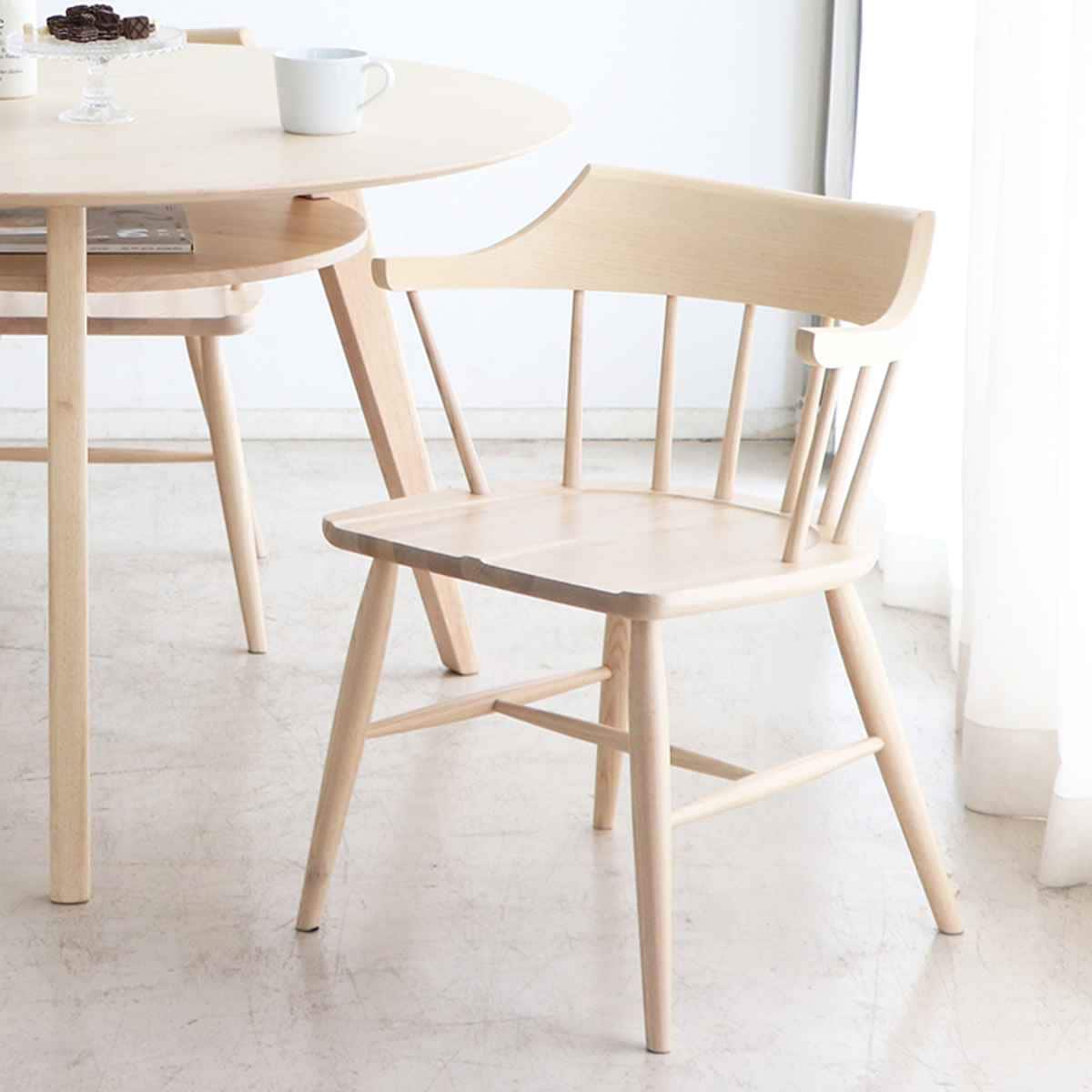 ダイニングチェア 肘付き 疲れにくい 背もたれ 天然木 北欧 座面高41.5cm 木製 ダイニング チェア 食卓 椅子 いす 単品 モダン 木目調 おしゃれ