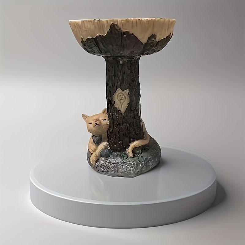 Kタイプ 餌台えさ バードフィーダー 小鳥 野鳥 用 給餌器 餌箱置き 置物 可愛い 餌入れ 鳥 ガーデンオブジェ インテリア ガーデニング ペット食器 野鳥観察 寝ている猫 ねこ ネコ バード用