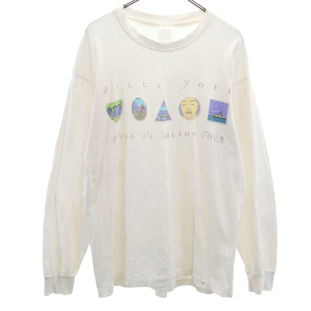 90s USA製 オールド 長袖 シングルステッチ Tシャツ XL ホワイト ロンT メンズ