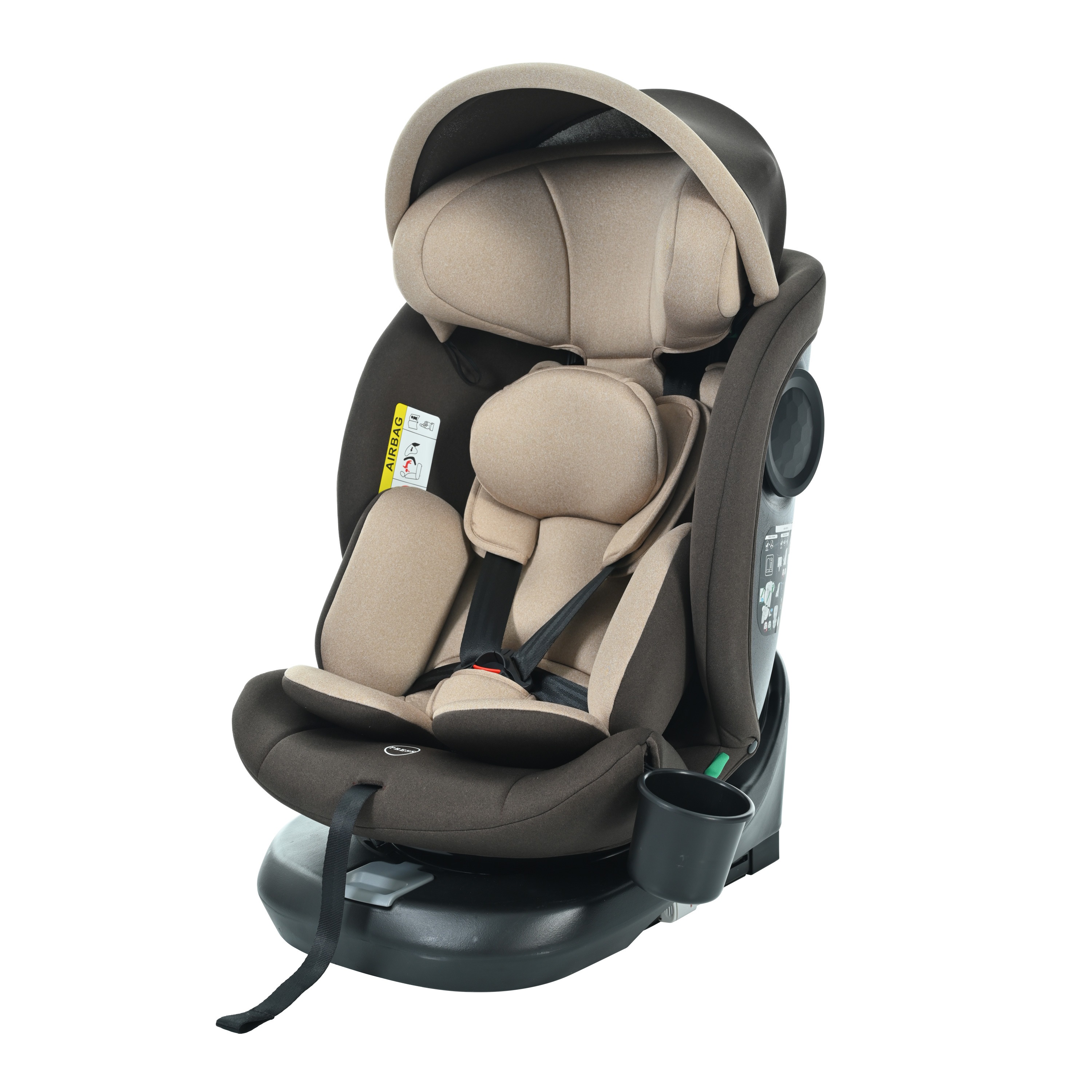 【送.料.無.料！】【国内発送】チャイルドシート 新生児 ISOFIX 0歳～12歳 360度回転式 40～150cm ジュニアシート 調節可能 洗える キャノピー付き ベビーシート ドリンクホルダー