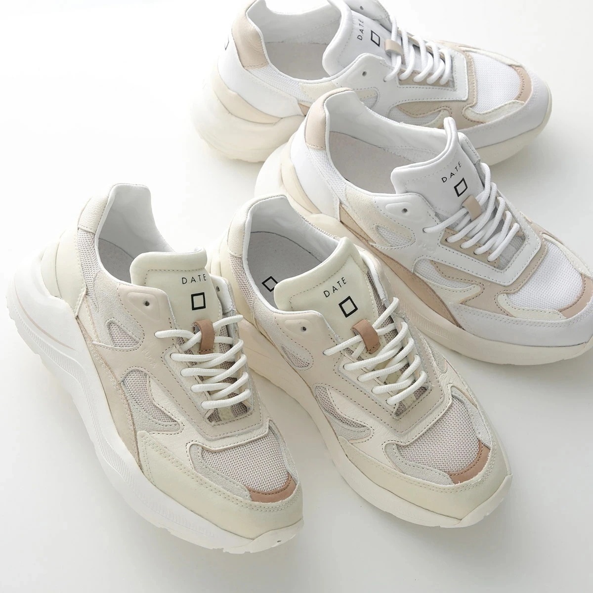 D.A.T.E. デイト スニーカー FUGA フーガ レディース ローカット レザー ナイロン スウェード ロゴ シューズ 靴 厚底 カラー2色