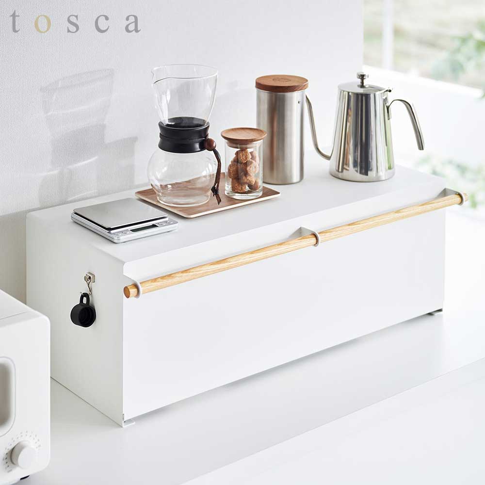 【ポイント5倍】ブレッドケース トスカ ワイド 山崎実業 tosca ホワイト 3024 wide パンケース ブレッドボックス キッチン収納 調味料ラック カウンター上ラック yamazaki