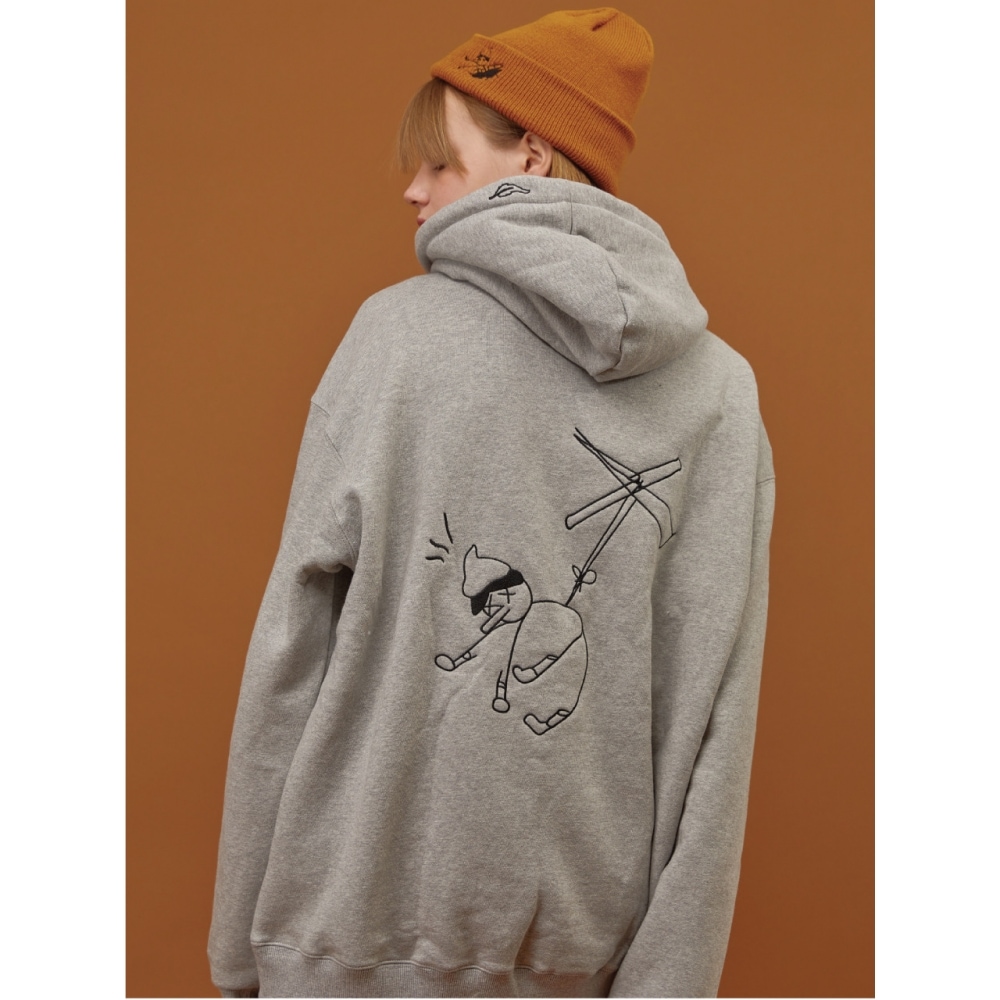 CPGN time travel刺繍フードグレー