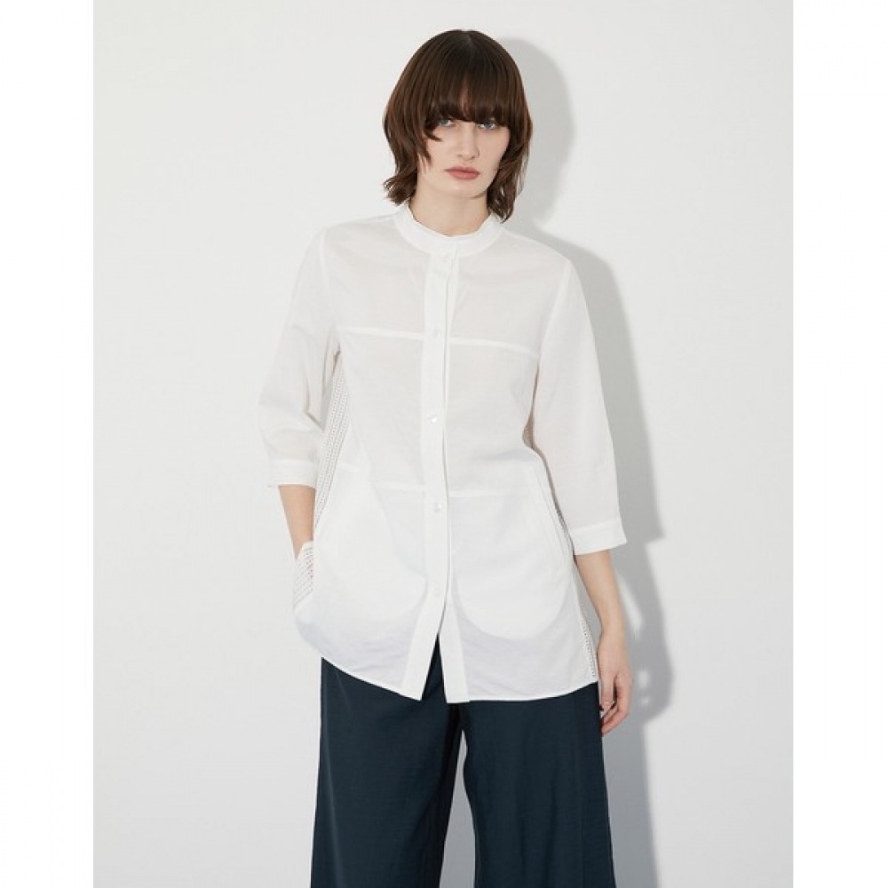 [デイリーリスト] バンドネックロングブラウス_MDBNL4M3351