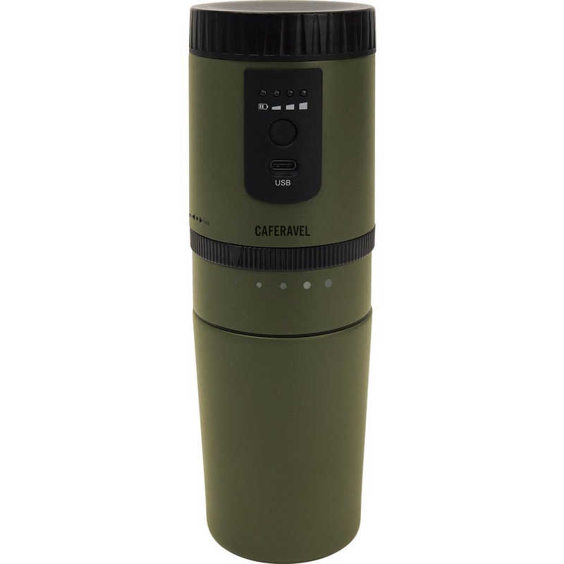 マクロス　ダイヤル調節 オールインワンコーヒーメーカー カフェラベル ［ミル付き］ オリーブグリーン　MEK-107OG