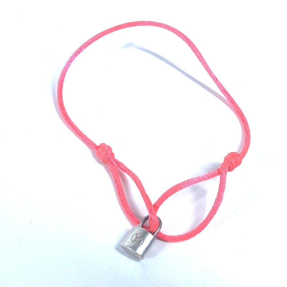 ブレスレット Q95590 ブラスレロックイット パドロック 鍵 ロゴ アクセサリー 紐 ピンク