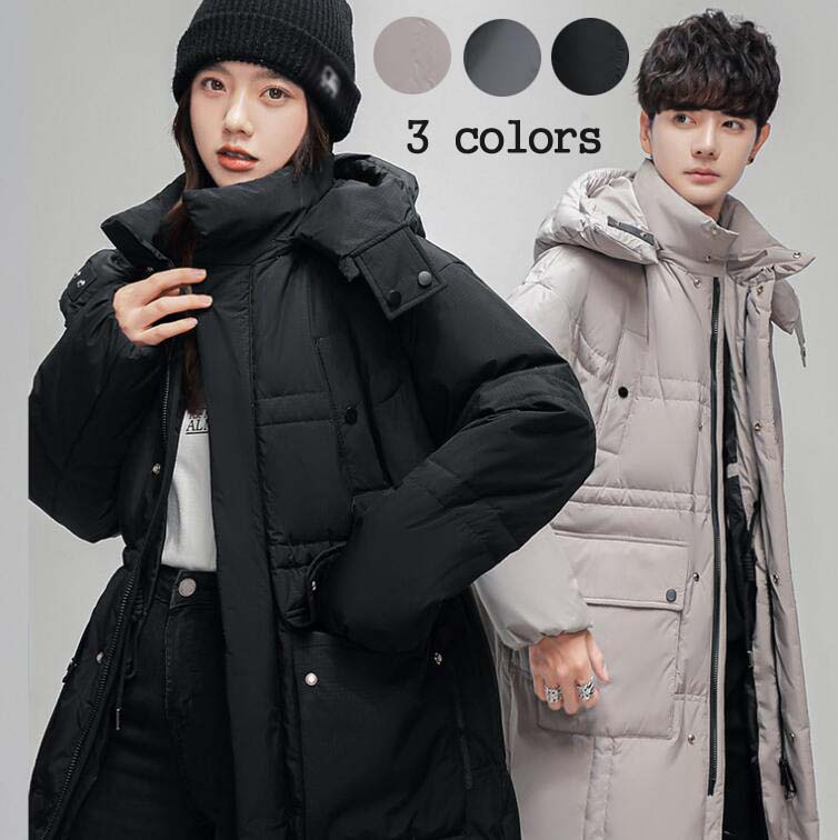 S-3XL コート レディース 体型カバー ロング丈 冬服 韓国風 着痩せ 防寒着 アウター あったか 30代 40代 ブルゾン ダウンジャケット 大人 中綿コート 男性用 OL フード付き ダウンコ