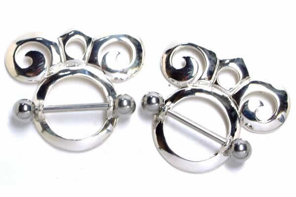 エンブレムニップルピアス 14G シルバー925 男性 女性 プレゼント ボディピアス 百合の紋章