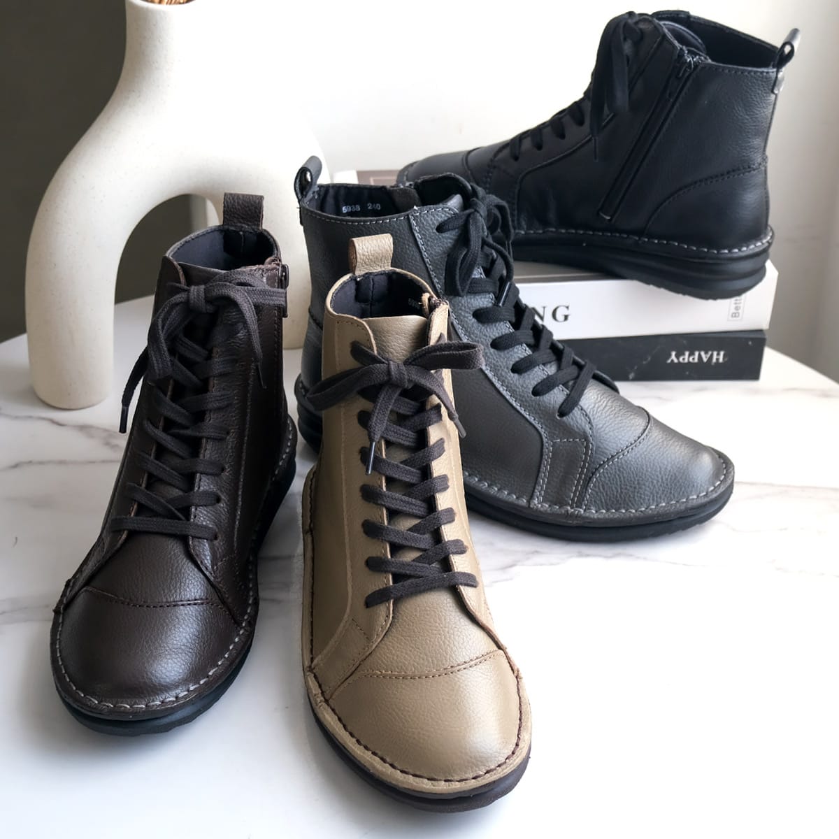 本革軽量ブーツ レディース