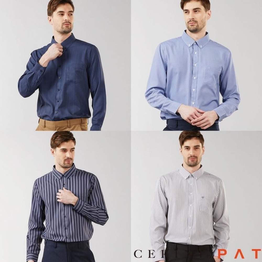 [セリニ・ビペット]男性用ジェントルスパンシャツ 4点セット