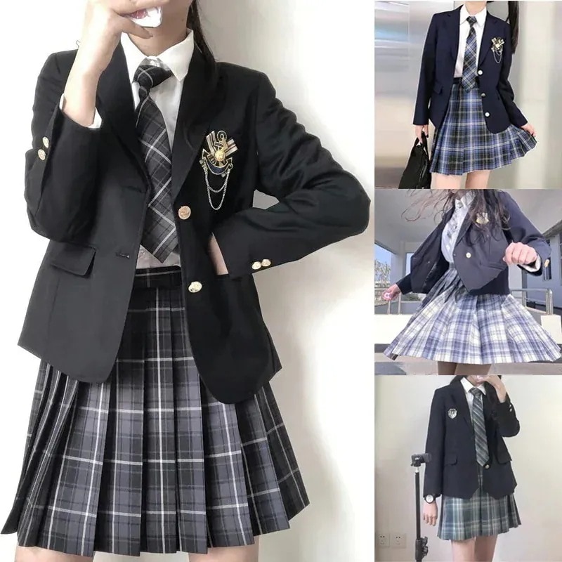 新品 セットアップ レディース 4点セット 長袖 制服 ジャケット シャツ リボン 卒業式 女子 スーツ 小学校 卒服 女の子 お受験 プリーツ きれいめ 学生服 高校