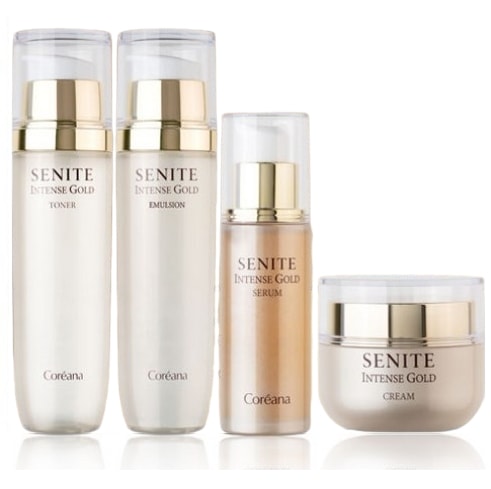[SENITE] インテンス ゴールド スキンケア 4点セット / 肌弾力 保湿 しわ 韓国コスメ kbeauty
