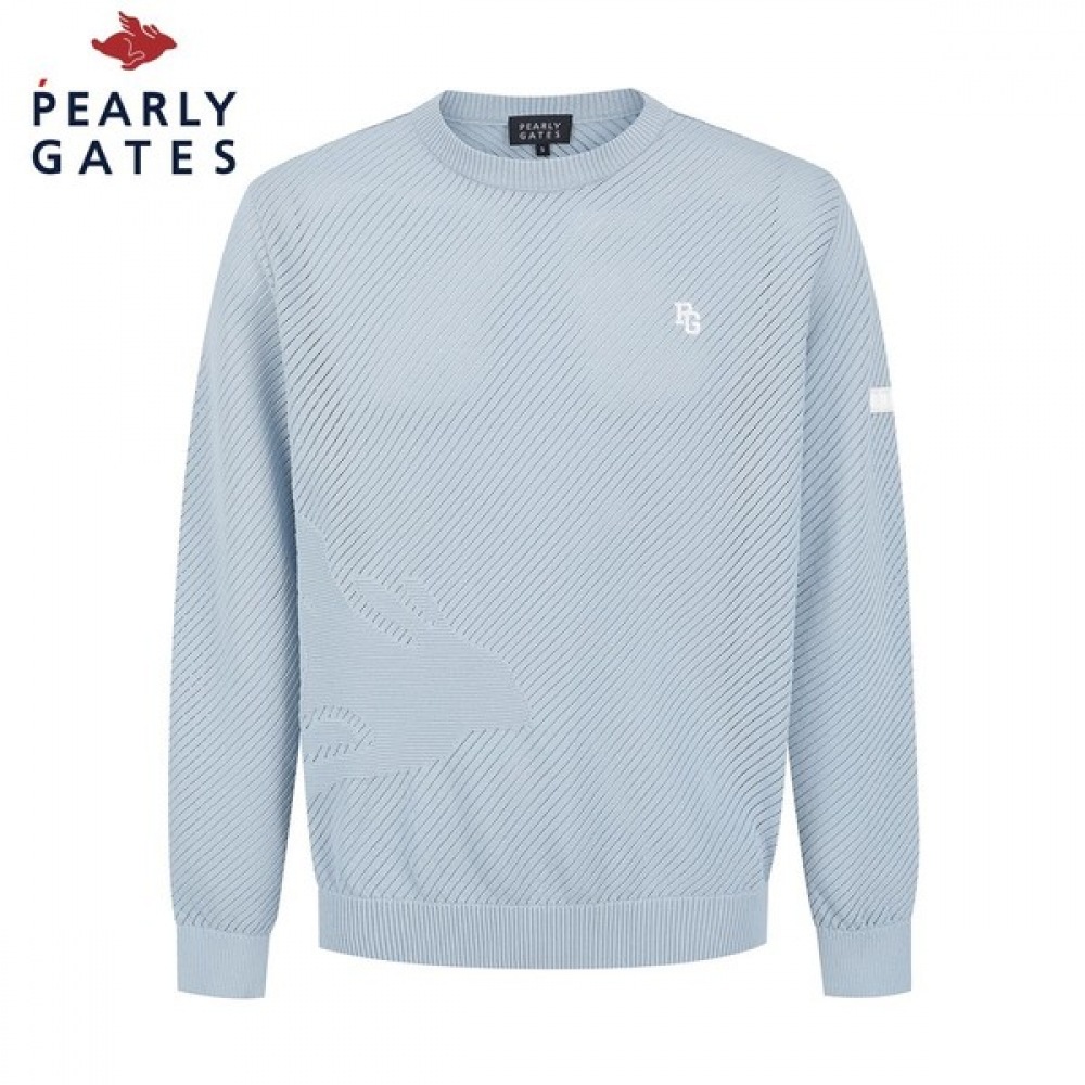 [パリゲイツ] メンズバーニーメッシュロングスリーブニット