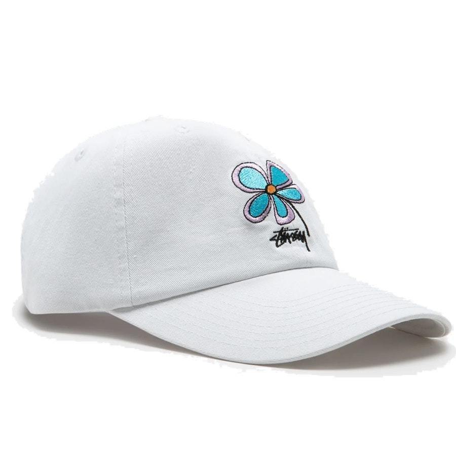 ★豪州発/送関込*STUSSY*新作*FLOWER LOW PRO キャップ/WHITE★ ステューシー キャップ 帽子 STUSSY Flower Low Pro Cap メンズ