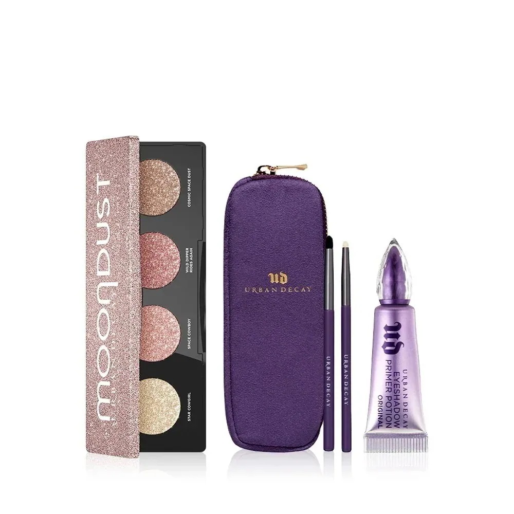 NEW ムーンダスト アイシャドウパレット （本品.企画（ブラシ&スエードポーチセット+ミニアイプライマー） 8,293円