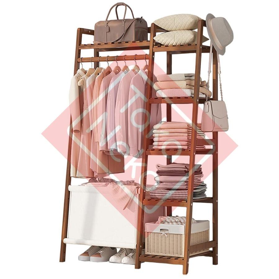 ハンガーラック コートハンガー 物干しラック 洋服掛けスタンド 幅80/100/130cm フック付き 棚付き バスケット 洋服ハンガー コート掛け 衣帽掛け 衣類収納 頑丈