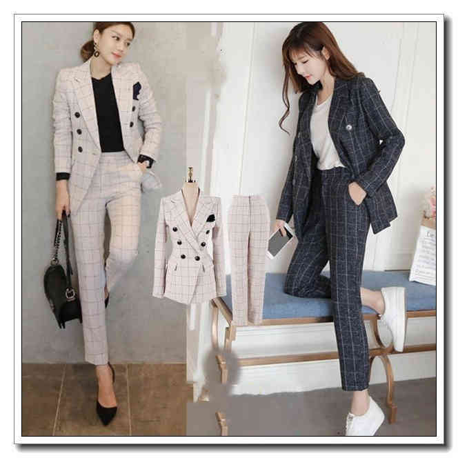リクルートスーツ 女性スーツレディースパンツスーツチェック2点 4,936円