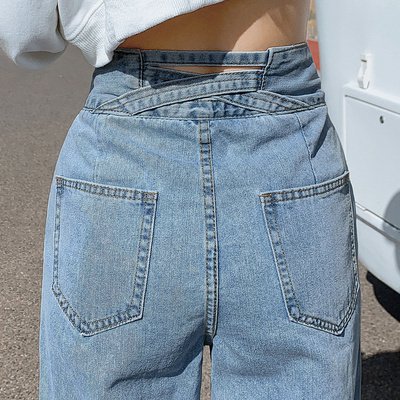 2026年新製品 ボトムス パンツ デニムパンツ ジーンズ ポケット ロング丈 ハイウエスト バックシャン かわいい 人可愛い きれいめ シンプル カジュアルおしゃれ かっこいい 人女子 こなれ感２点