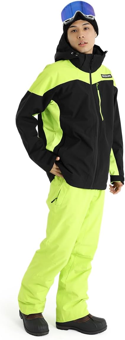 ノアム） スキーウェア メンズ 上下セット 動きやすい 軽量 防寒 保温 フード付き フード付き ポケット付き ストレッチ スノボ スノーボード