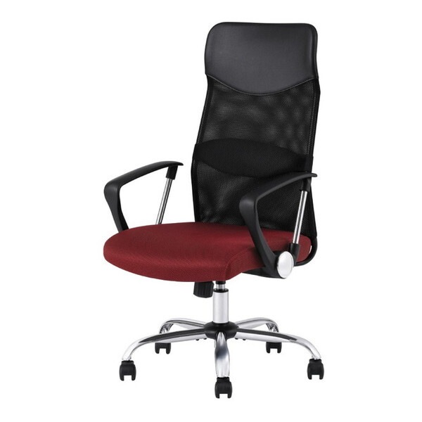 OFC-MBHR-ボルドー メッシュバックチェアハイバック メーカー直送