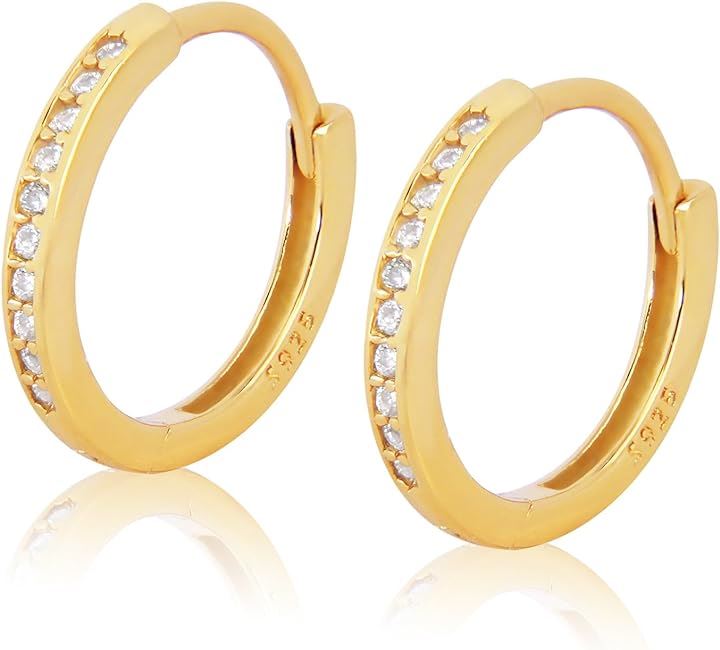 ピアス レディース フープピアス リング 金属アレルギー対応 リングピアス モアサナイト 人気 女性 誕生日プレゼント 記念日(ゴールド)