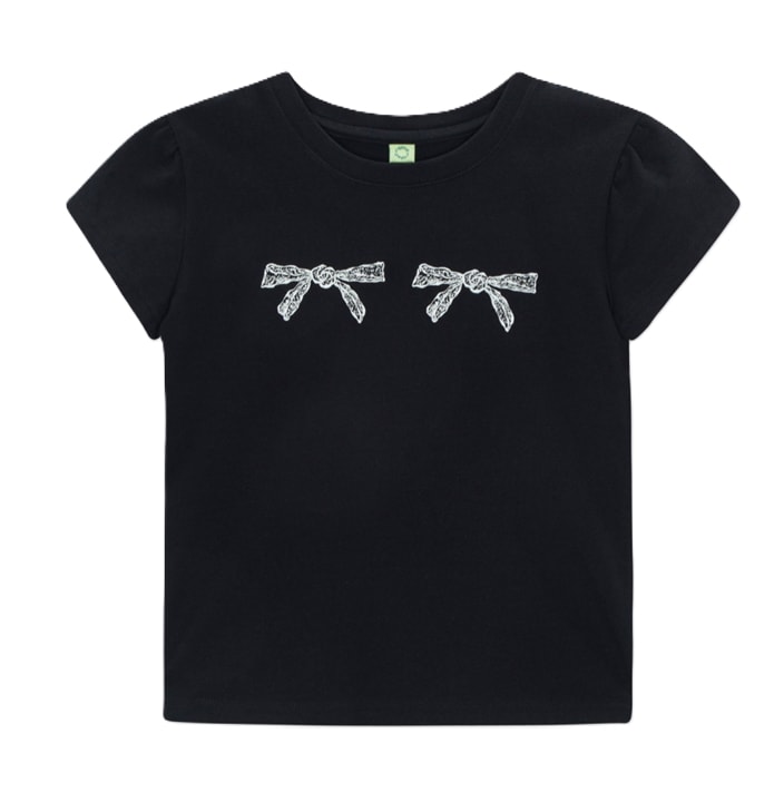 Ribbon T-Shirts White/Black