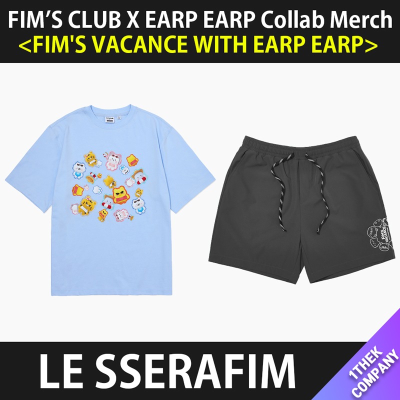 （T-SHIRT / SHORTS）LE SSERAFIM FIM’S CLUB X EARP EARP Collab Merch. [FIMS VACANCE WITH EARP EARP] MD