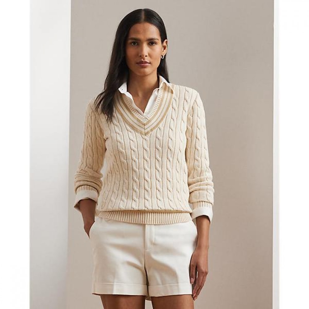 ローレンラルフローレンケーブルニットコットンクリケットセーター (WMLRSWES6820765101)