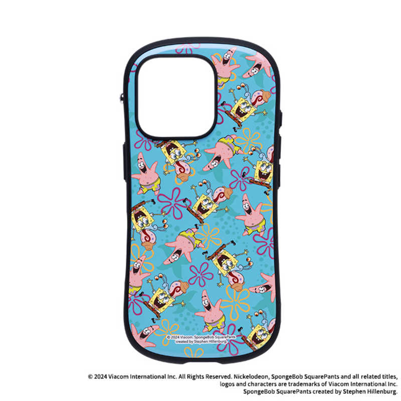 HAMEE　［iPhone 16 Pro専用］スポンジ・ボブ iFace First Class MagSynqケース iFace エメラルド/総柄　41-980811