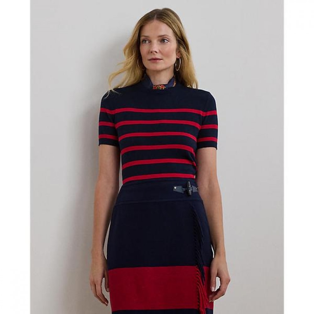 ローレンラルフローレンストライプショートスリーブセーター (WMLRSWESN820141410)