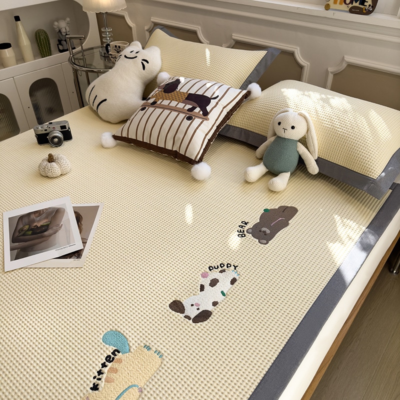 【急速出荷】A類冷感100%アセロラ氷豆豆涼席3点セット氷糸席ベッド笠エアコン席天軟席