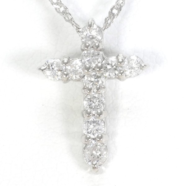 PT900 プラチナ PT850 ネックレス ダイヤ 0.30 約40cm ジュエリー 中古