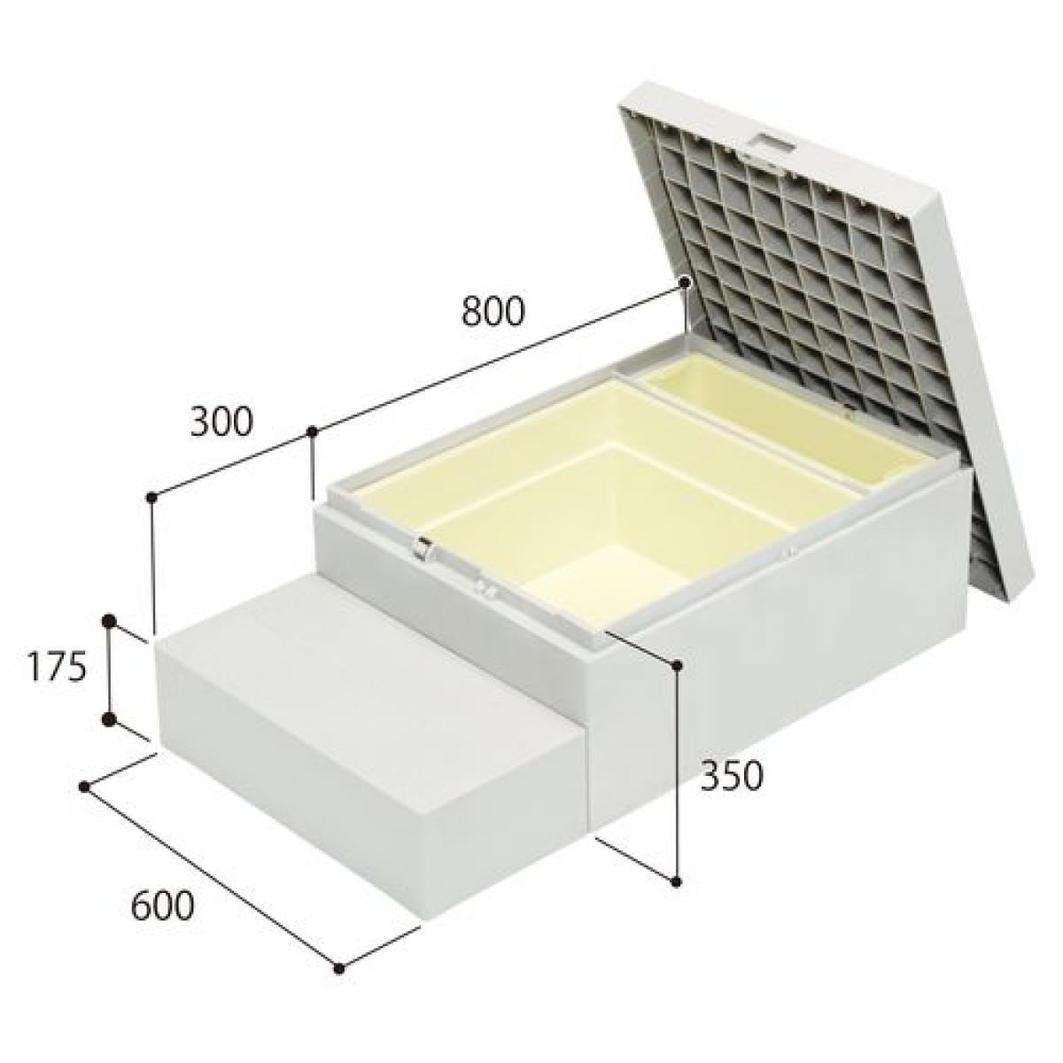 【I】城東テクノ(JOTO) ハウスステップ CUB-8060S 収納庫２個付き 小ステップ付き HOUSESTEP ライトグレー【代引不可】【時間指定不可】