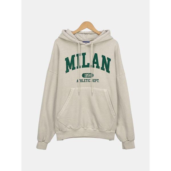 メンズプリンティングピグメントウォッシング長袖パーカーTシャツSPT105_P388590374