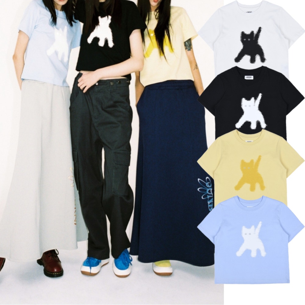 FLASHED CATS EYE CROP T-SHIRTS/クロップ 半袖Tシャツ