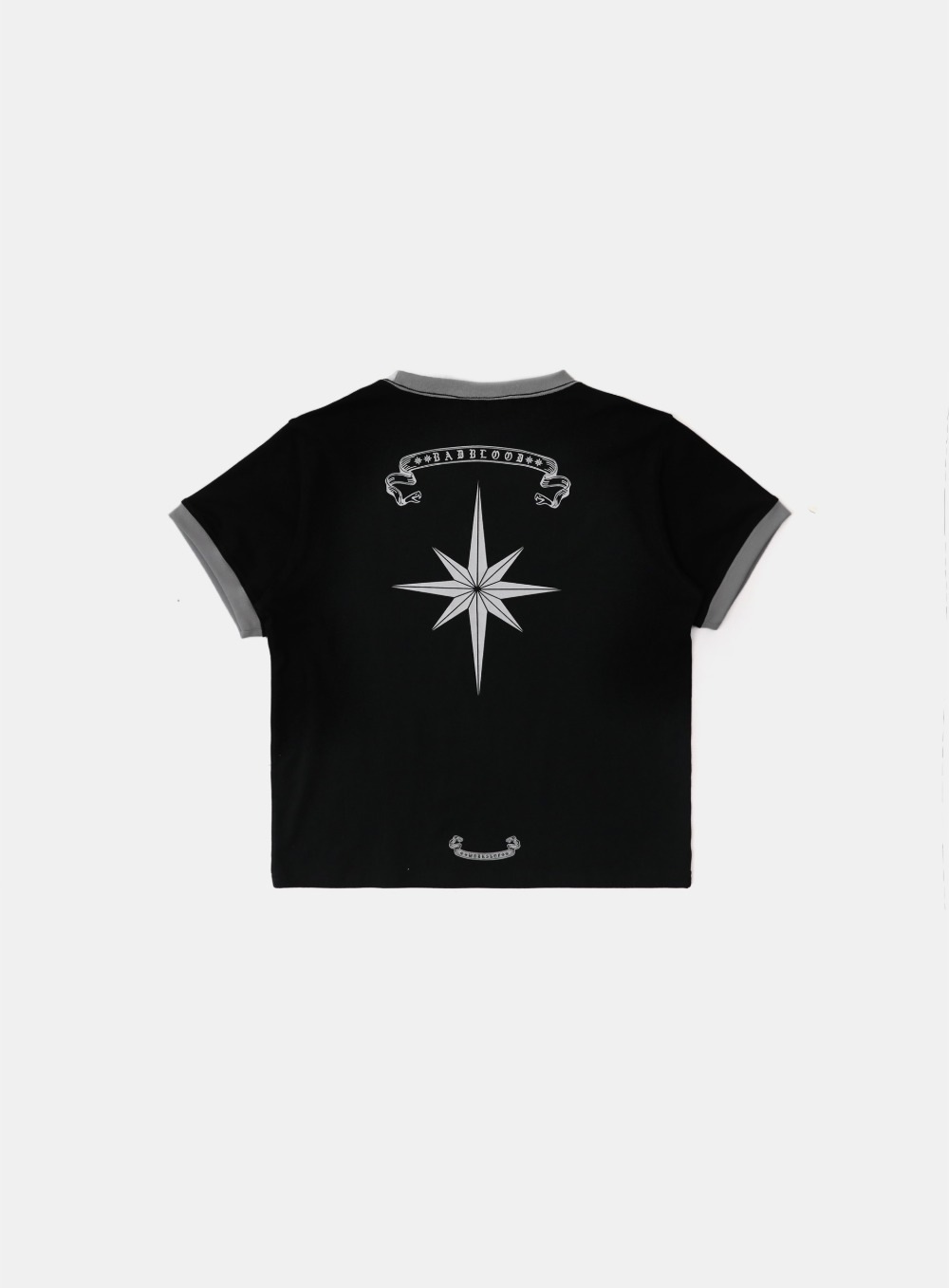 【BADBLOOD】[UNISEX] COSMO REFLECTIVE RINGER T-SHIRT : BLACK