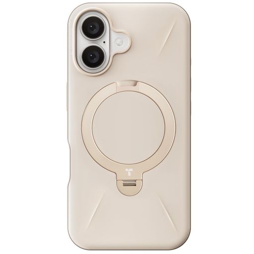 【新型ゼンマイ式 ・高級なデザイン】TORRAS IPHONE 16 用 ケース ゼンマイ式スタンド カメラコントロール対応 マグネット搭載 縦横両対応リング 米軍耐衝撃 ストラップホール付き 6.1
