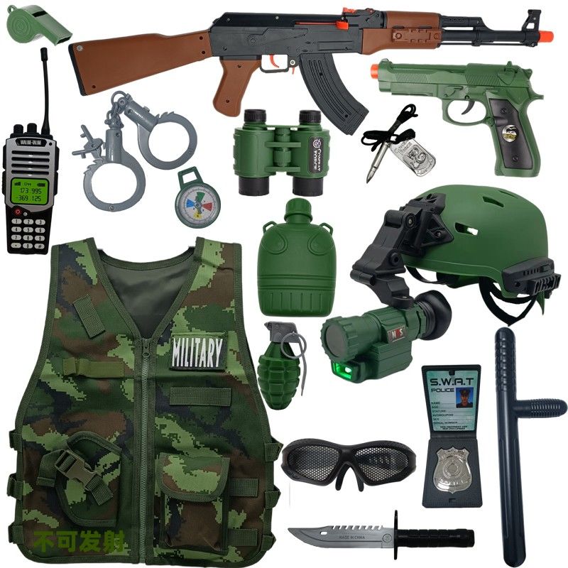 子供のおもちゃソフト弾丸銃 アサルトライフル装填手動ソフト弾丸食べるチキン完全装備男の子用